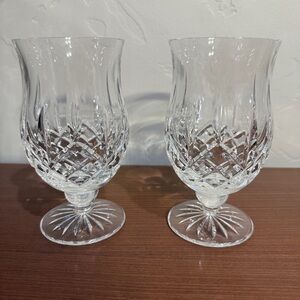 Set of 2 Vintage Waterford Crystal Araglin Footed Punch Glasses For Iced Drinks